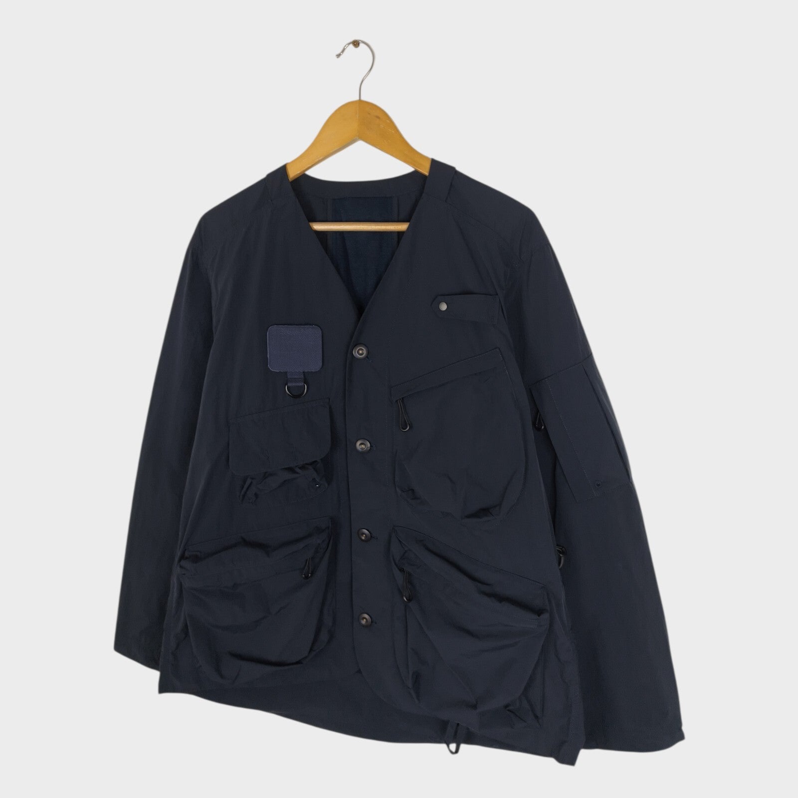 NORBIT BY HIROSHI NOZAWA Men's Navy Blue Nylon Utility Field Parka Jacket