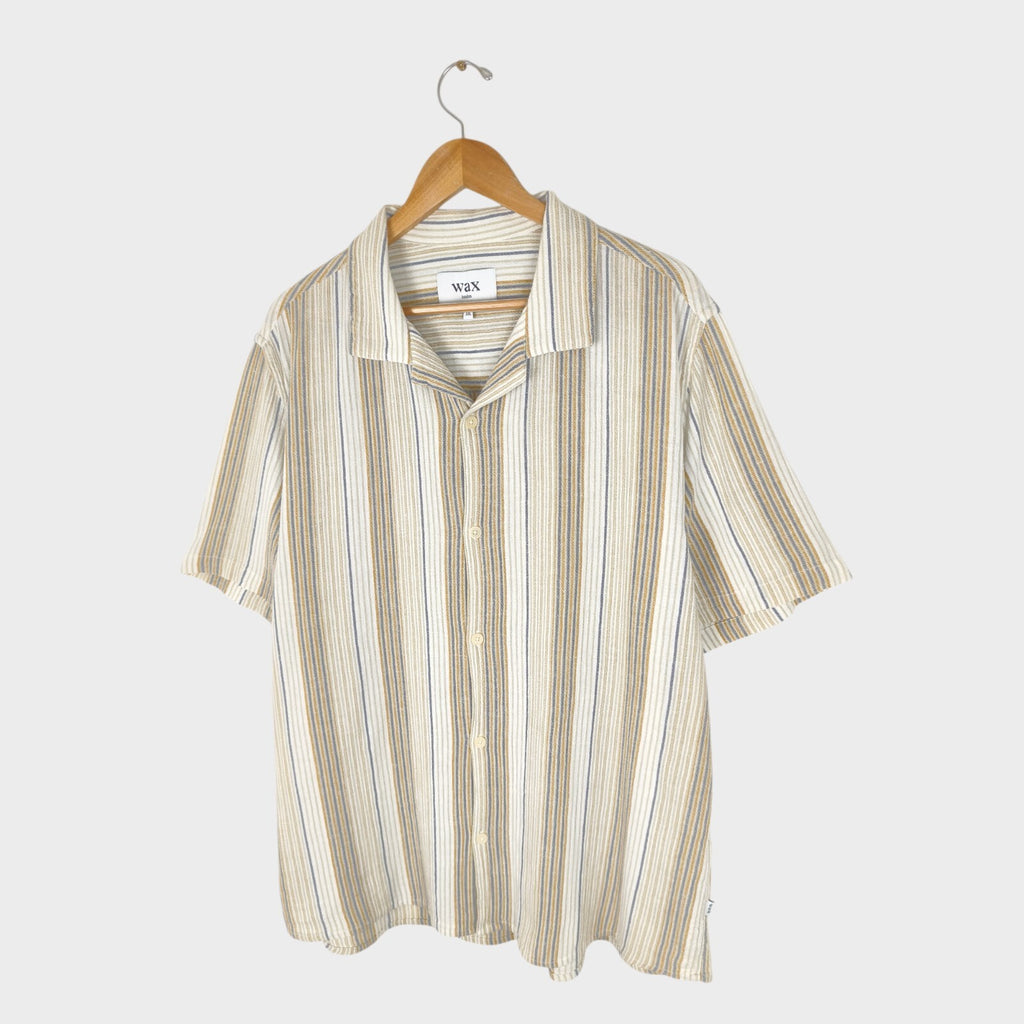 WAX LONDON Men's Striped Cotton Relaxed Fit Short Sleeved Shirt
