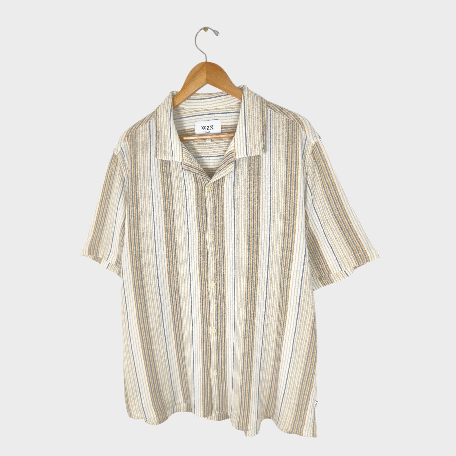 WAX LONDON Men's Striped Cotton Relaxed Fit Short Sleeved Shirt