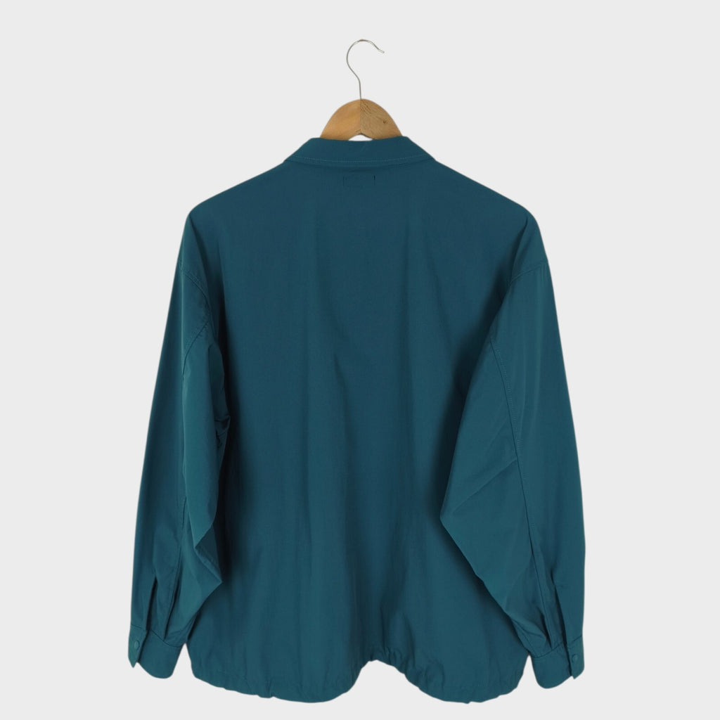BEAMS Men's Teal Oversized Fit Utility Pullover Action Overshirt