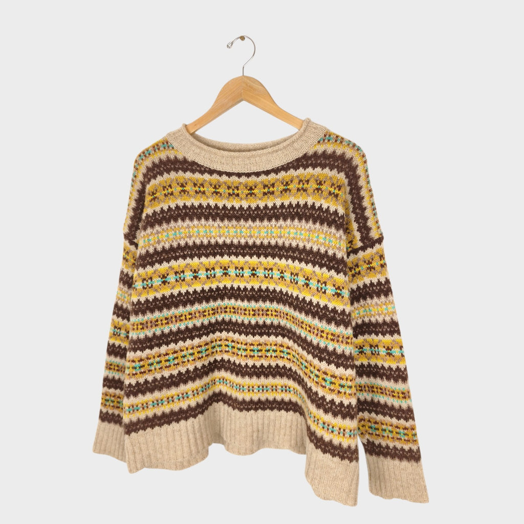 TOAST Women's 100% Wool Multicoloured Fairisle Jumper