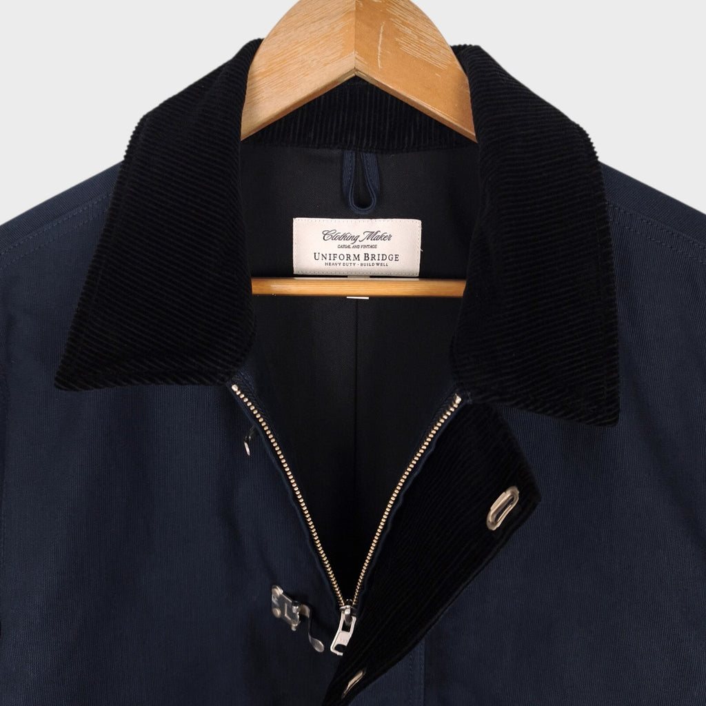 UNIFORM BRIDGE Men's Navy Blue Fireman Clasp Deck Jacket