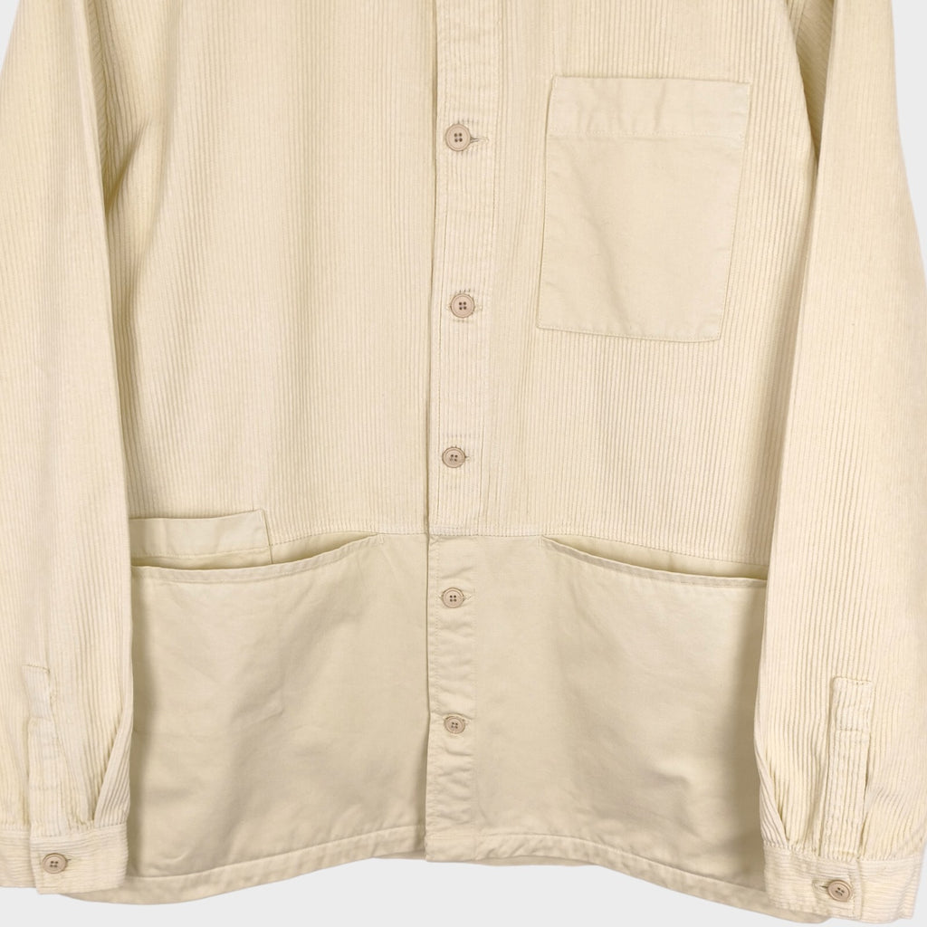 KESTIN HARE Men's Ecru Corduroy Rosyth Overshirt Jacket
