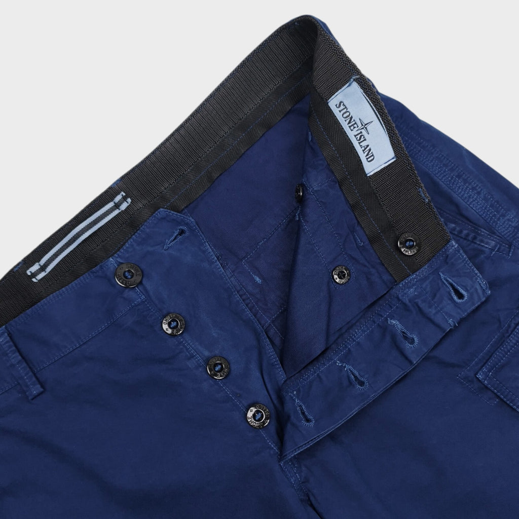 STONE ISLAND Men's Blue Garment Dyed Type SL Cargo Shorts