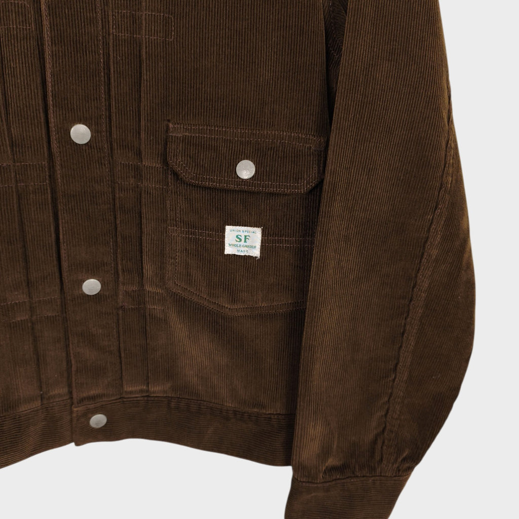 SASSAFRAS Men's Made in Japan Brown Corduroy Gardener Trucker Jacket