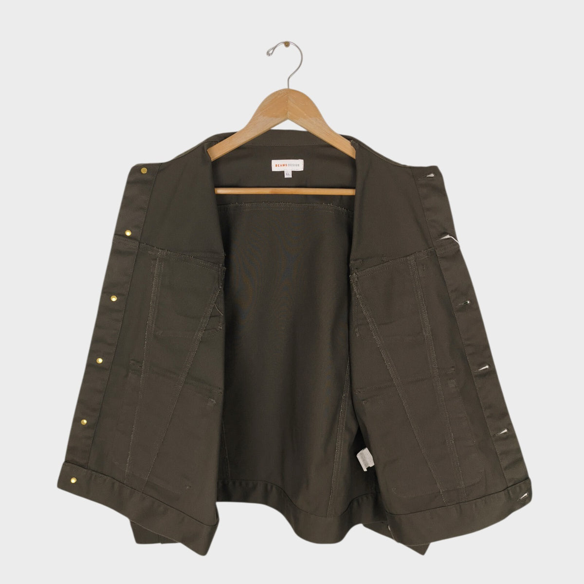 BEAMS Men's Charcoal Brown Cropped Utility Chore Jacket
