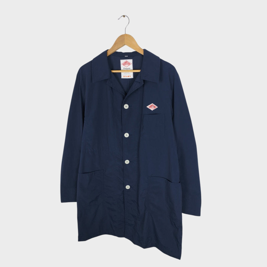 DANTON x BEAMS Men's Made in Japan Navy Blue Nylon Coat Jacket