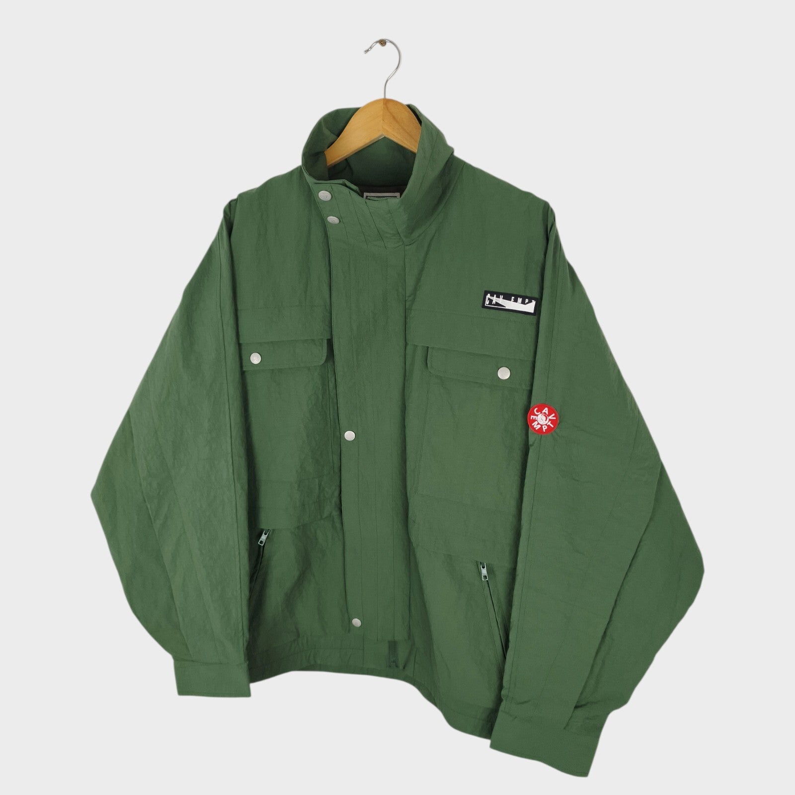 CAV EMPT Men's Made in Japan Green Nylon Flap Sleeve Parka Jacket