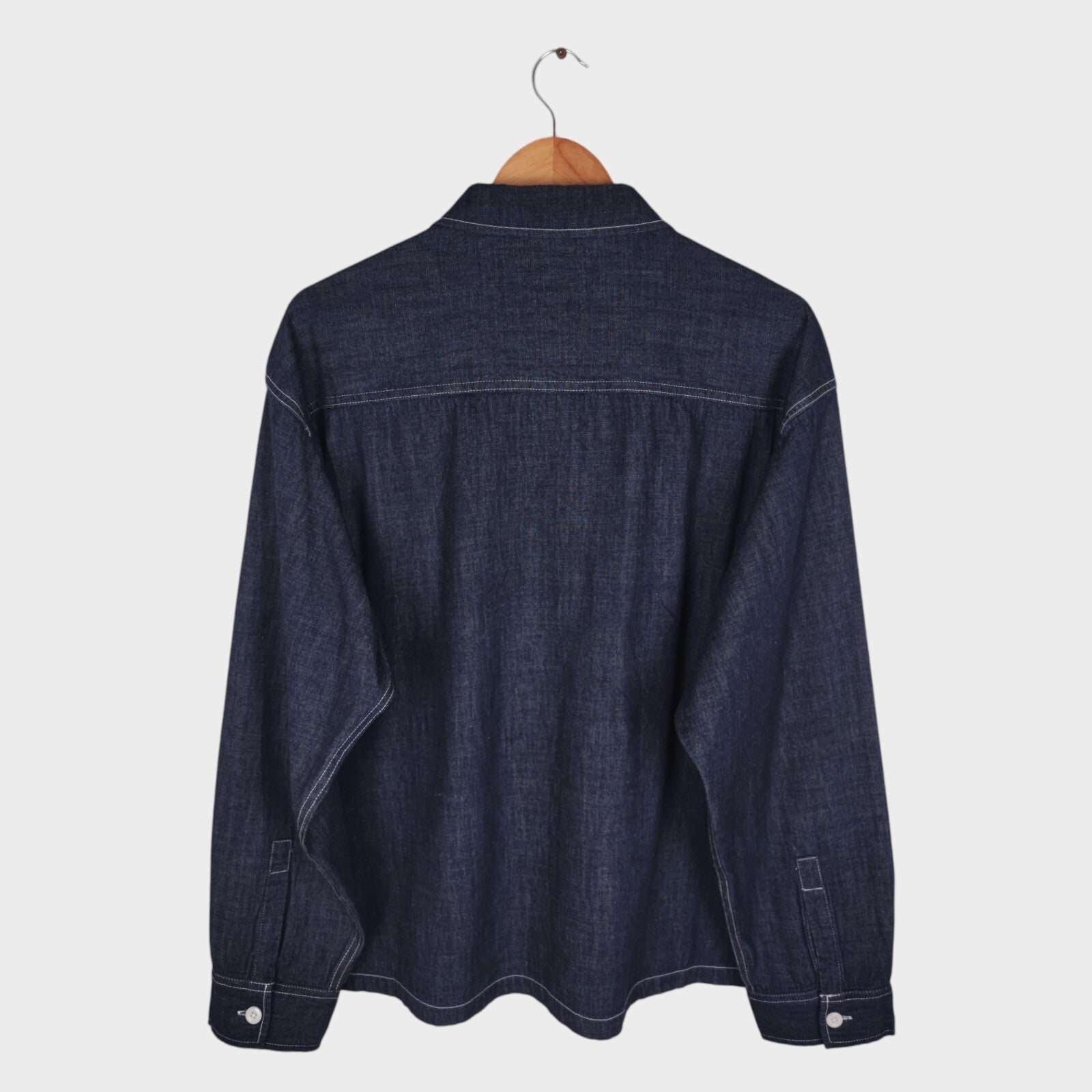 EDWIN Japan Men's Relaxed Fit Blue Denim Utility Overshirt