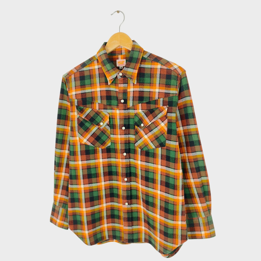 SUGAR CANE Men's Made in Japan Checked Western Flannel Shirt