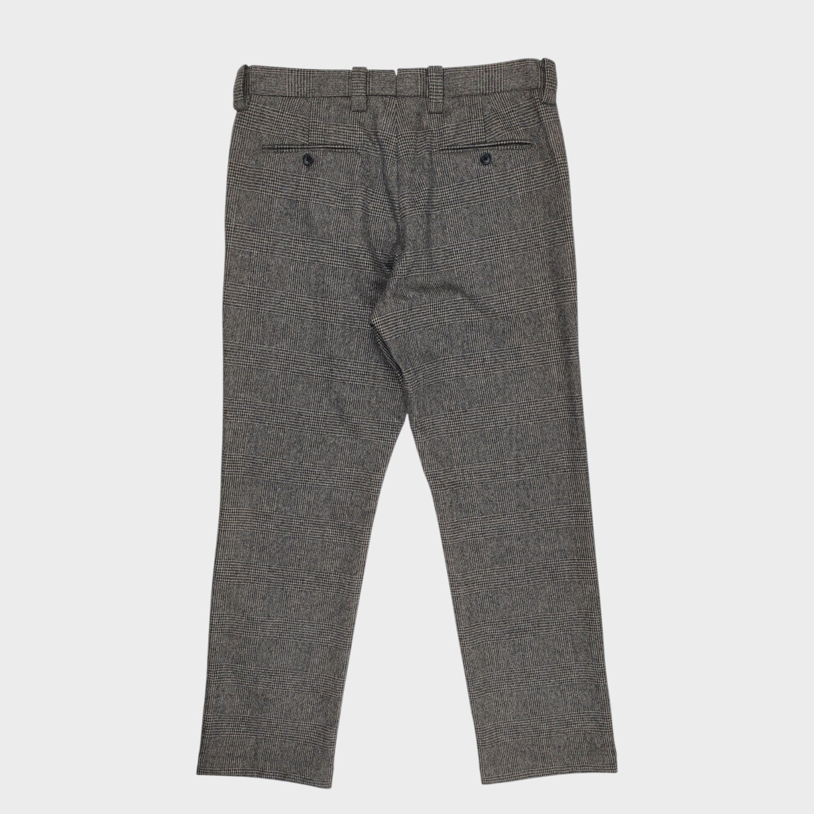 MARGARET HOWELL Men's Fox Brothers Grey Glen Check 100% Wool Trousers