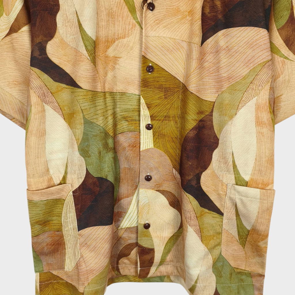 NORBIT BY HIROSHI NOZAWA Men's Leaf Camo Aloha Shirt