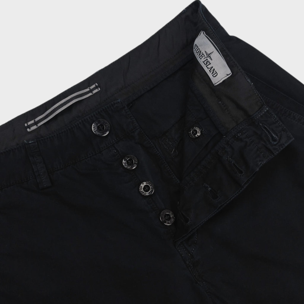 STONE ISLAND Men's Black Garment Dyed Type SL Cargo Shorts