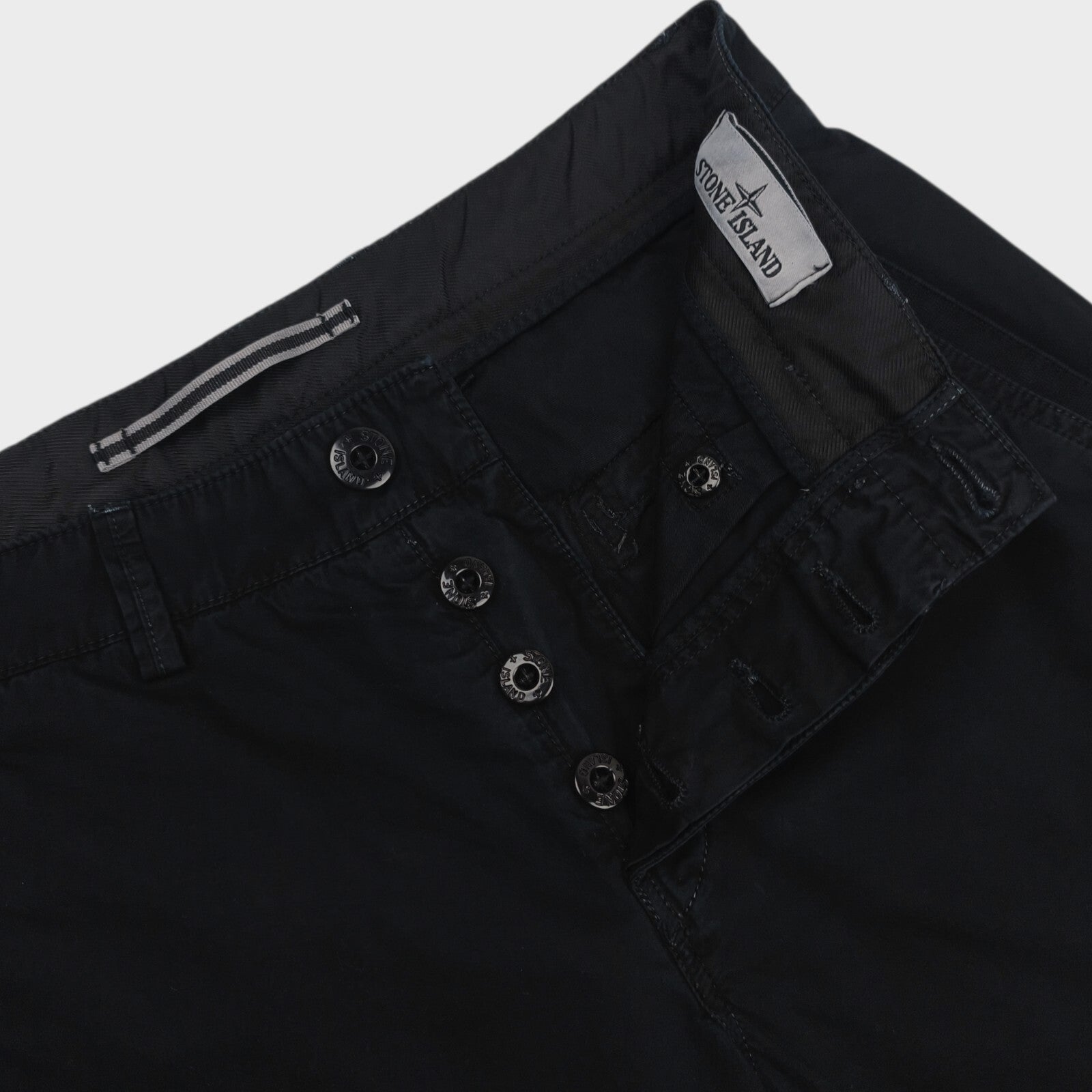 STONE ISLAND Men's Black Garment Dyed Type SL Cargo Shorts
