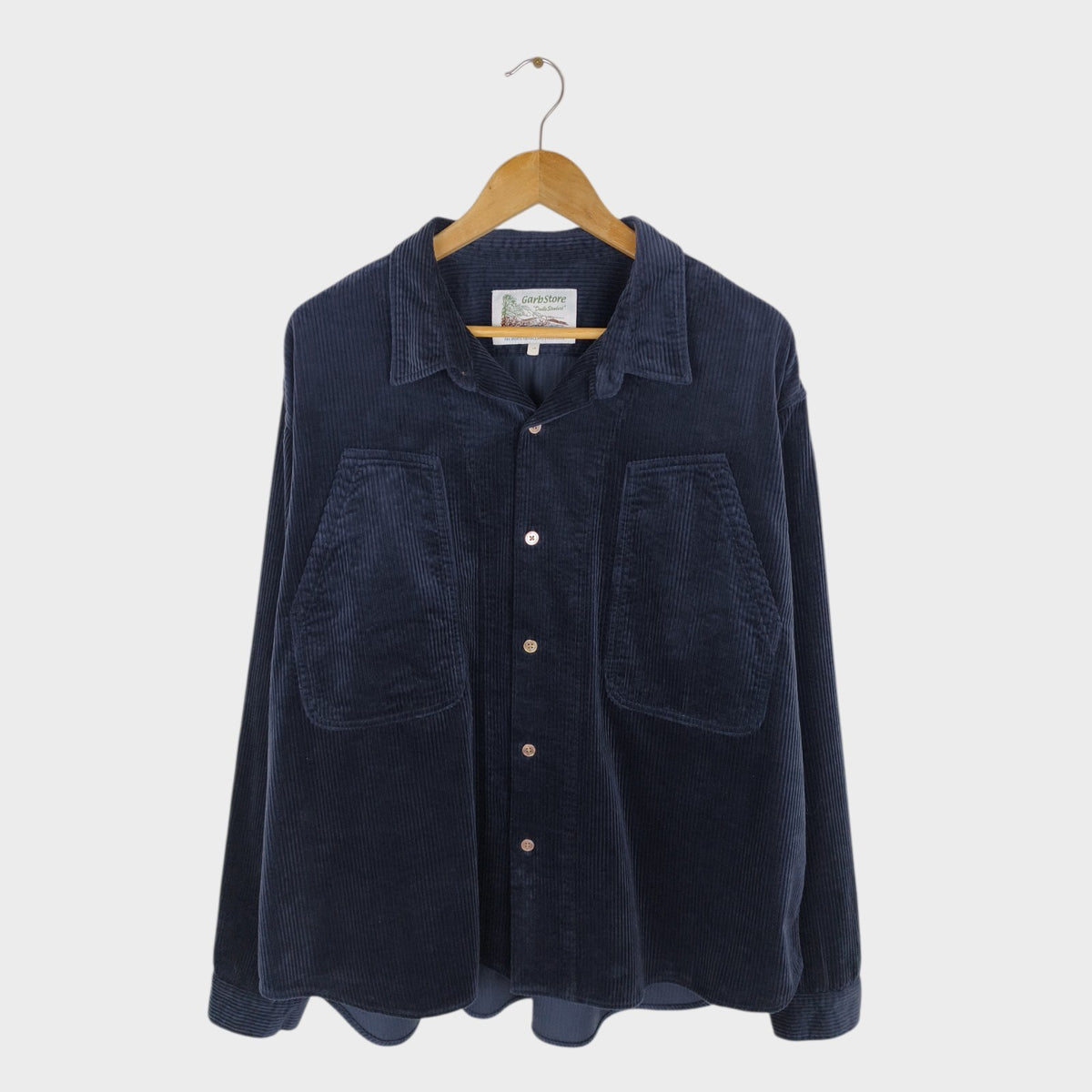 GARBSTORE Men's Navy Cotton/Viscose Corduroy Utility Overshirt