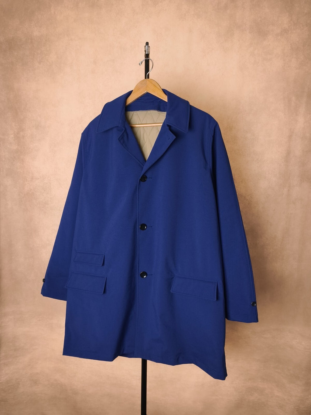 BEAMS PLUS Men's Blue Waterproof Detachable Liner Coat