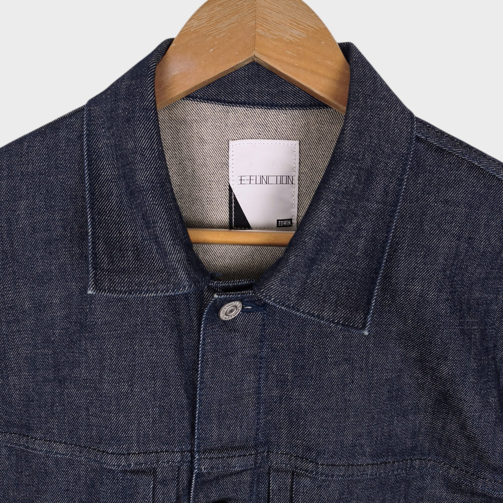 EDWIN Japan Men's Blue Denim E-Function Trucker Jacket