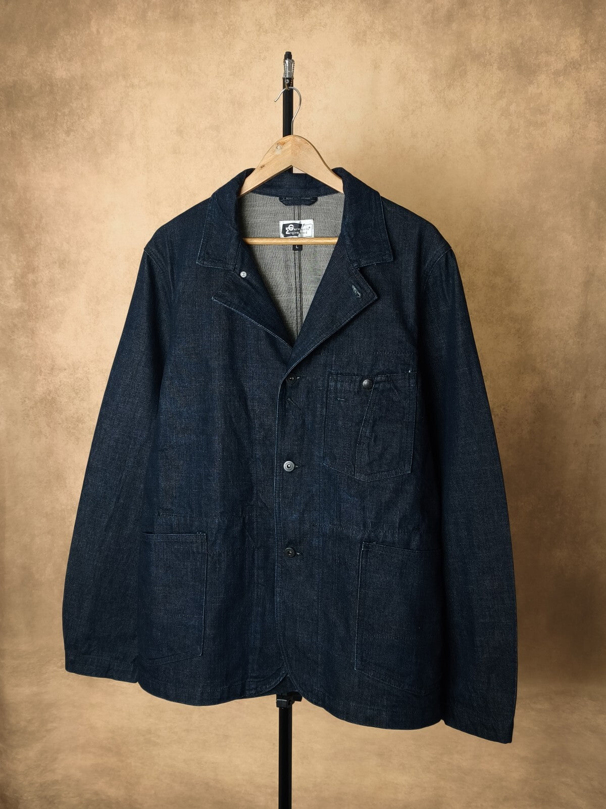 ENGINEERED GARMENTS Men's Made in USA Blue Heavyweight Denim Chore Jacket