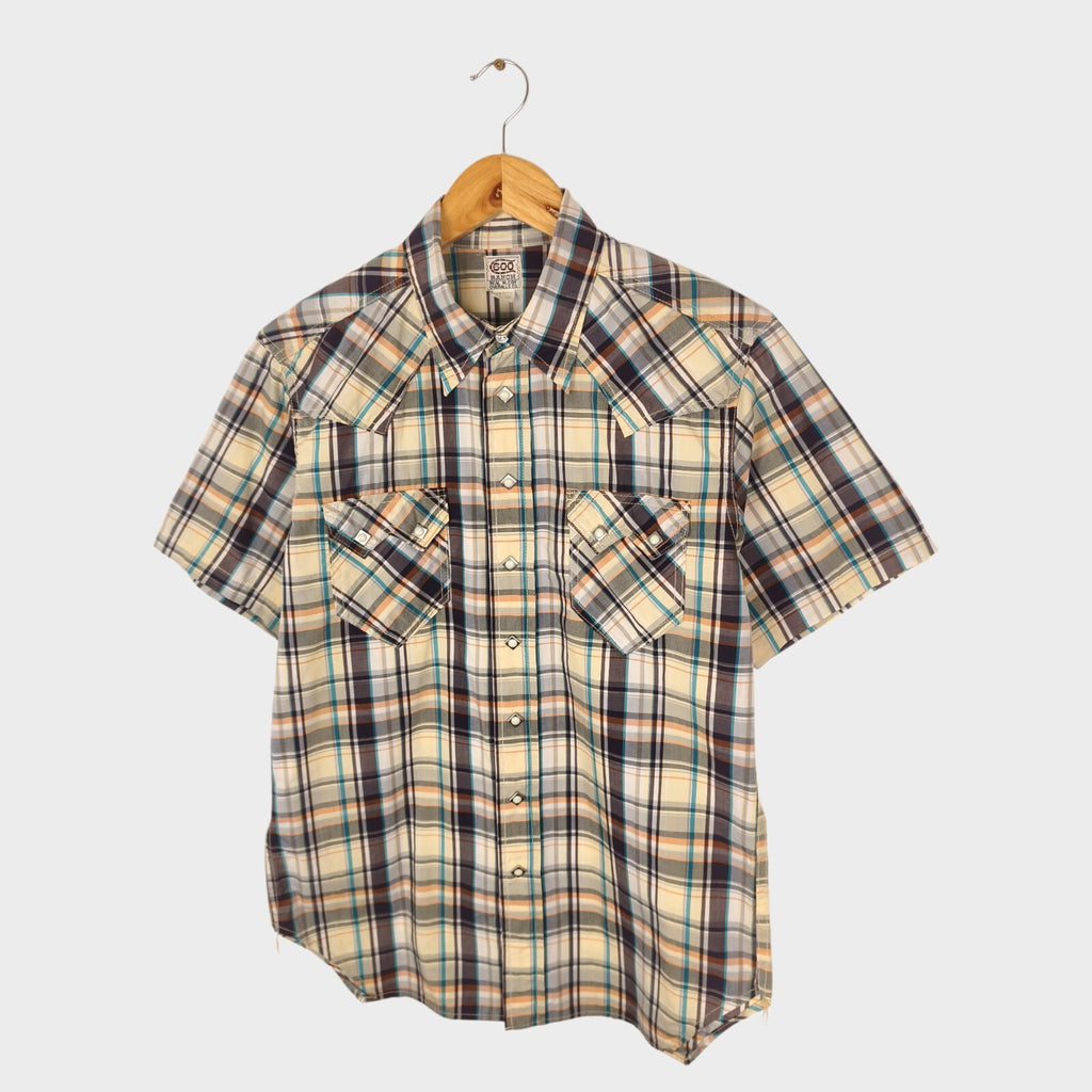THE REAL MCCOY'S Men's Made in Japan 600 Ranch Checked Western Shirt