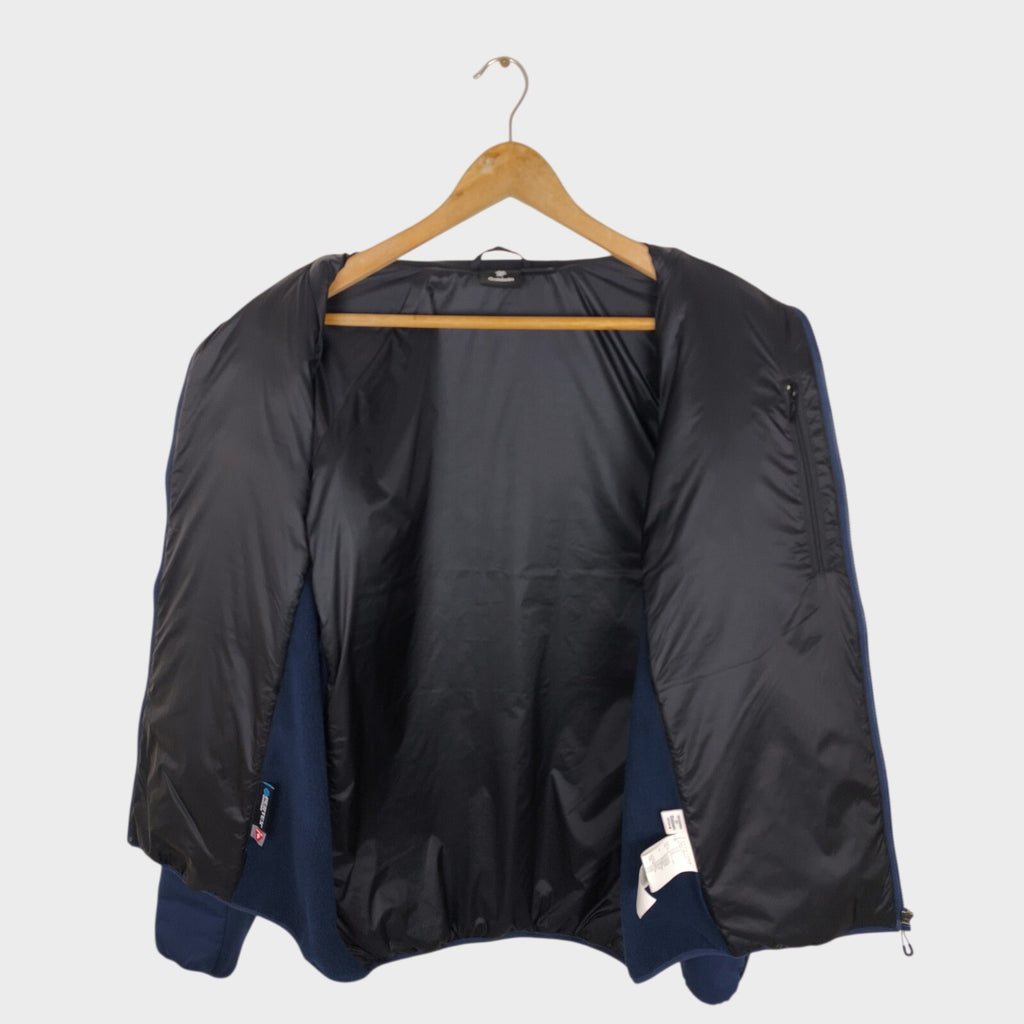 GOLDWIN Men's Navy Blue Made in Japan GB Snowsport Hybrid MIddle Jacket