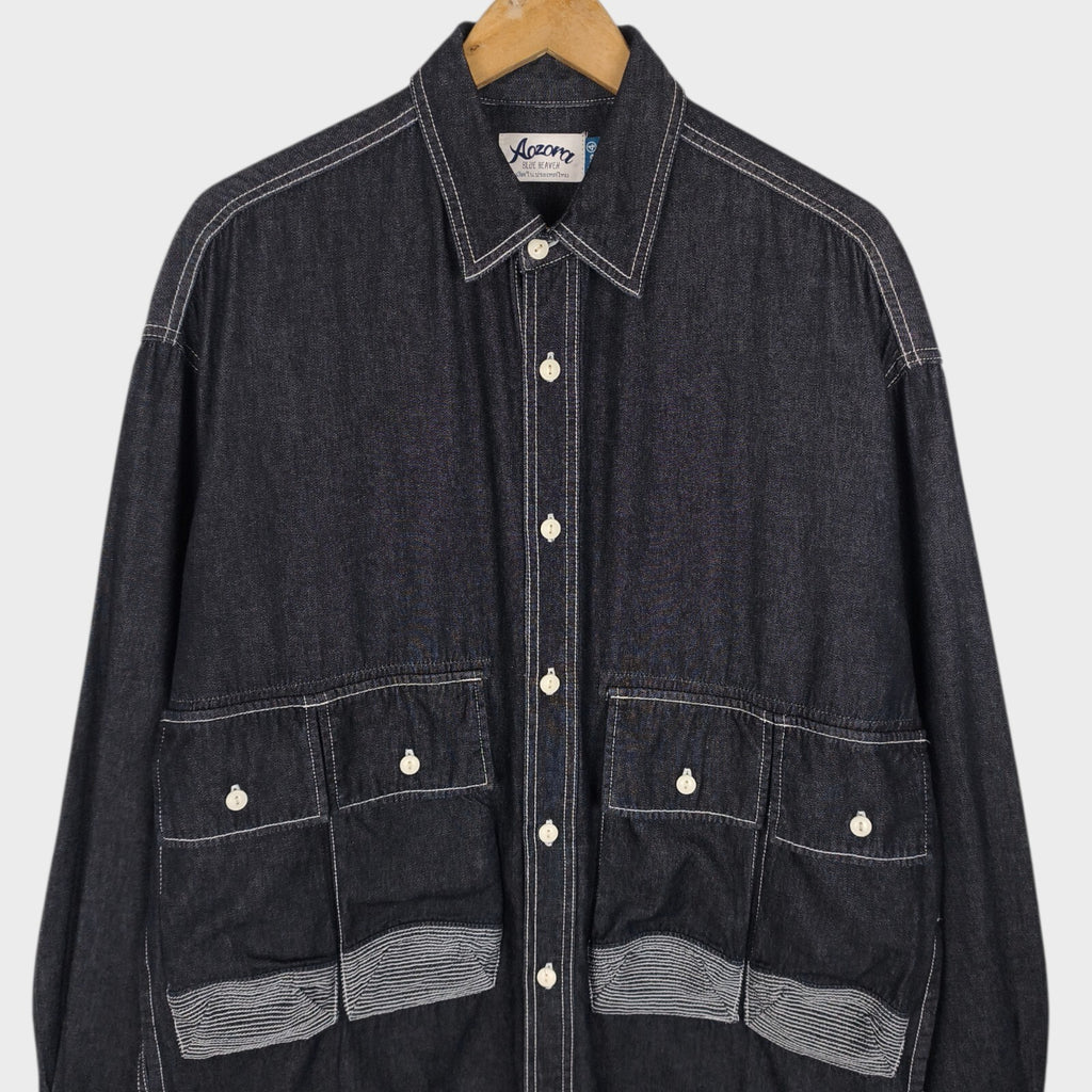 AOZORA BLUE HEAVEN Japan Men's Oversized Utility Denim Jacket