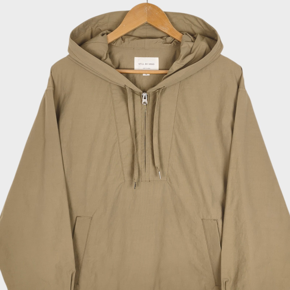 STILL BY HAND Men's Made in Japan Beige Nylon Anorak Smock Jacket