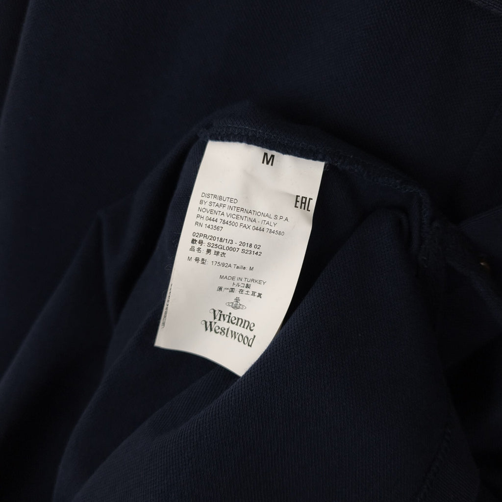 VIVIENNE WESTWOOD Men's Navy Blue Embroidered Orb Logo Polo Shirt