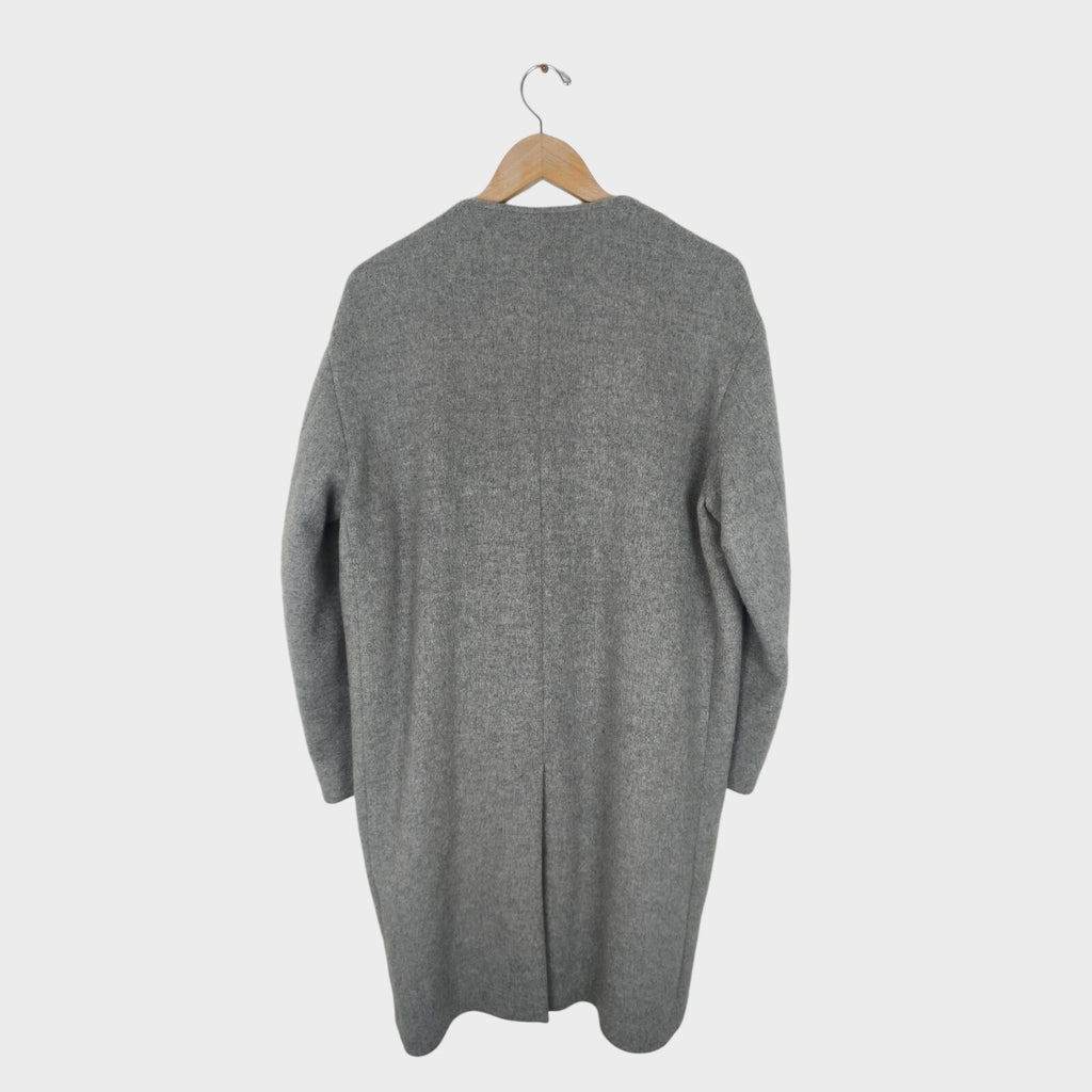 MISTER GENTLEMAN AOYAMA Men's Made in Japan Wool Blend Utility Collarless Coat