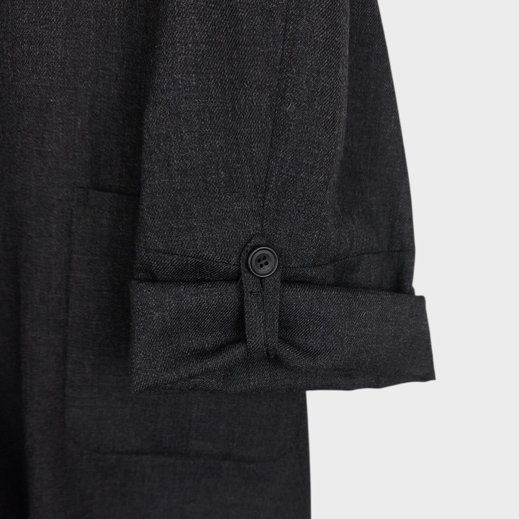 A VONTADE Men's Made in Japan Dark Grey Wool Robe Kimono Coat