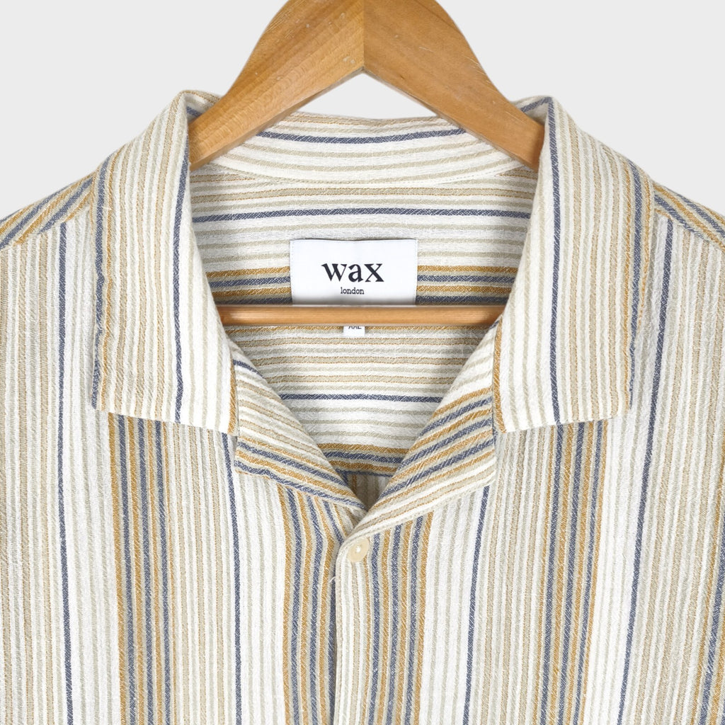 WAX LONDON Men's Striped Cotton Relaxed Fit Short Sleeved Shirt