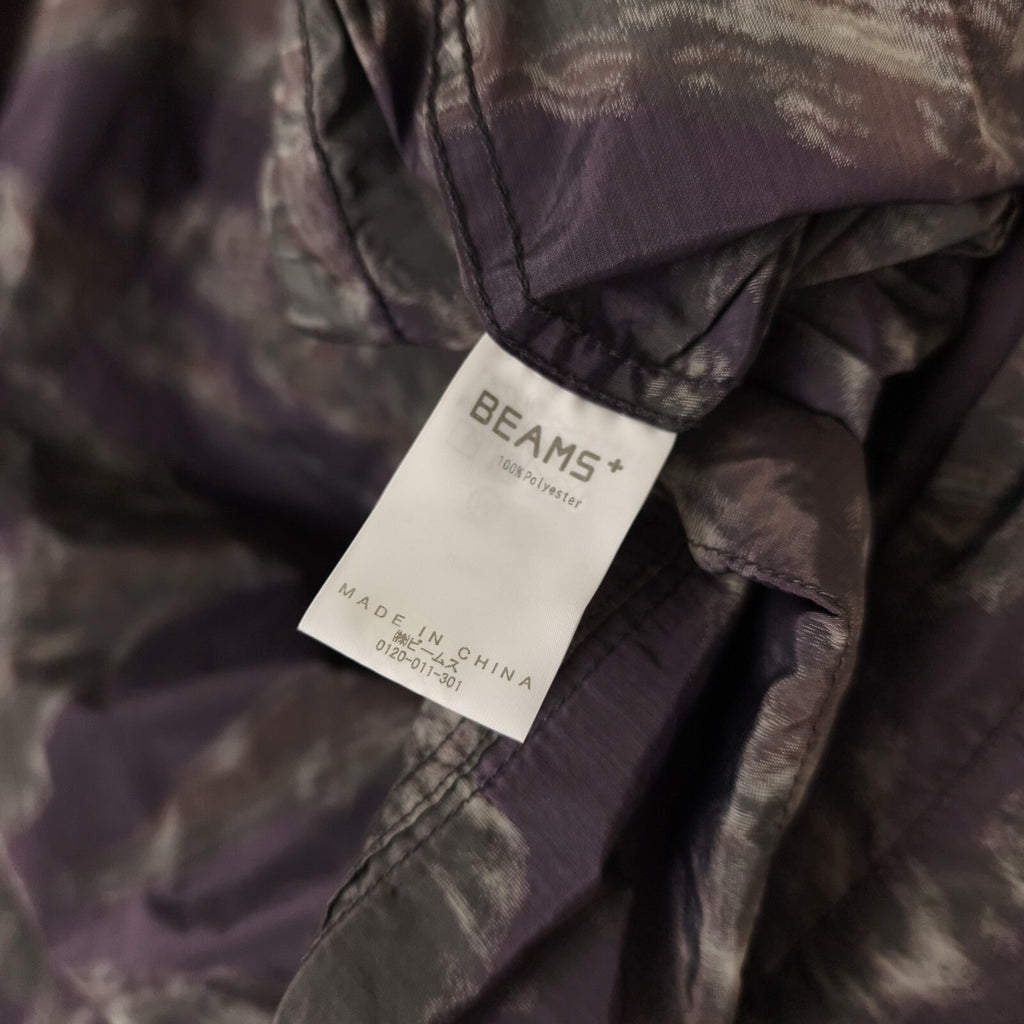 BEAMS PLUS Men's Camo Print Oversized Fit Sports Smock Anorak Parka Jacket