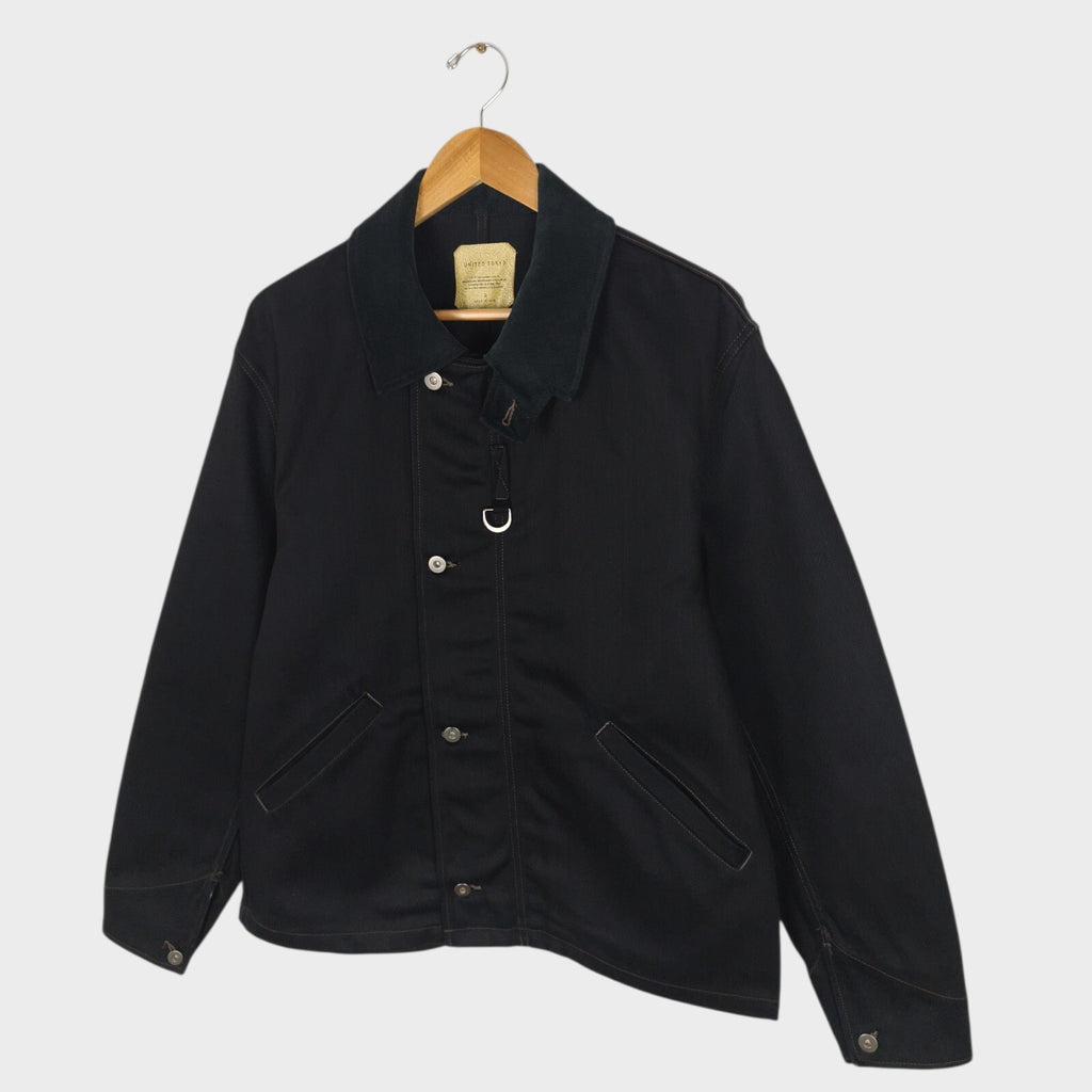 UNITED TOKYO Men's Made in Japan RAF MK3 Rigid Denim Flight Blouson Jacket