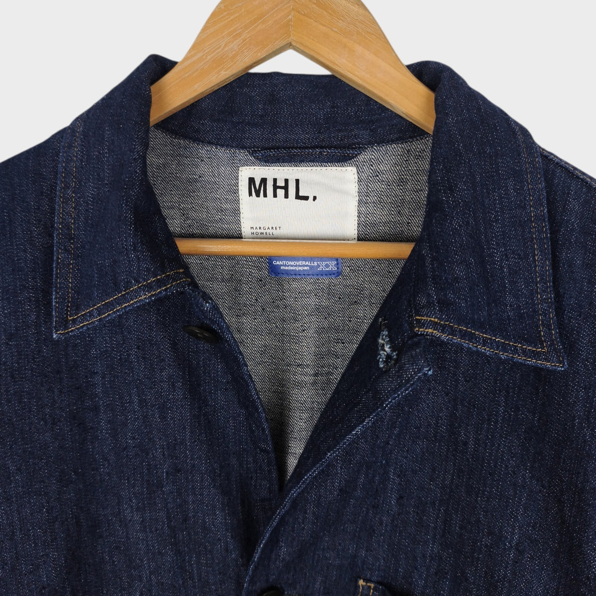 MHL MARGARET HOWELL Men's Canton Overalls Made in Japan Blue Nep Denim Jacket