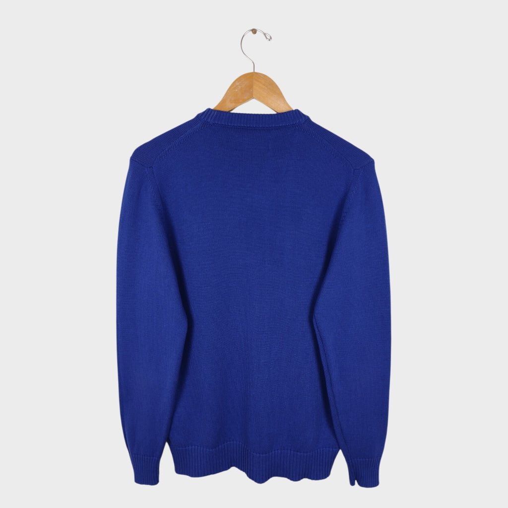 STONE ISLAND x SUPREME Men's Blue Cotton Reflective Compass Knit Jumper