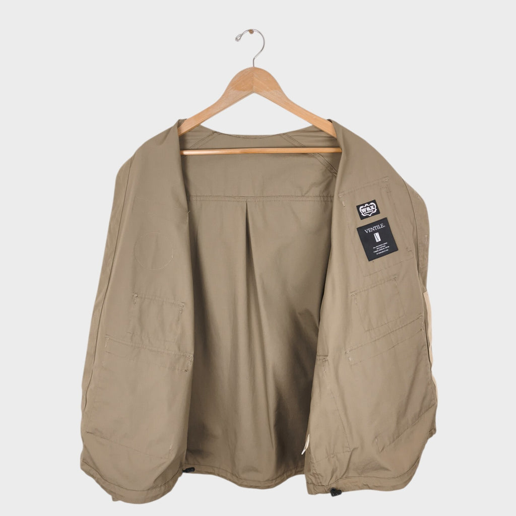 WAX ORIGINAL Japan Men's Coyote Taupe 100% Ventile Cotton Utility Jacket