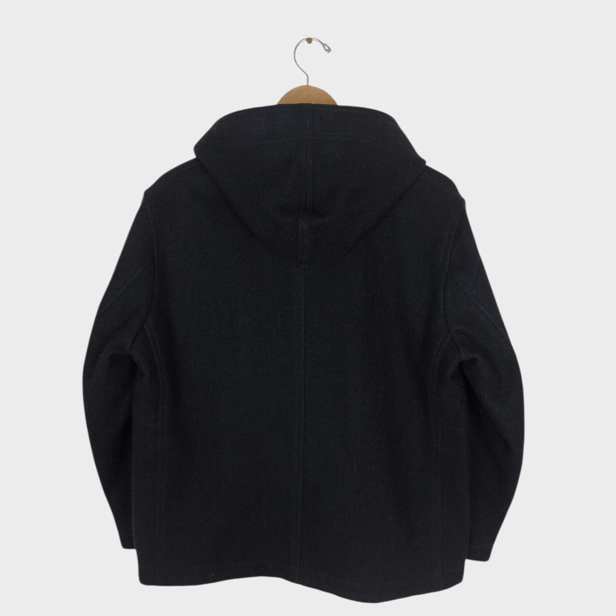 MHL MARGARET HOWELL Men's Black Heavyweight 100% Wool Hooded Coat