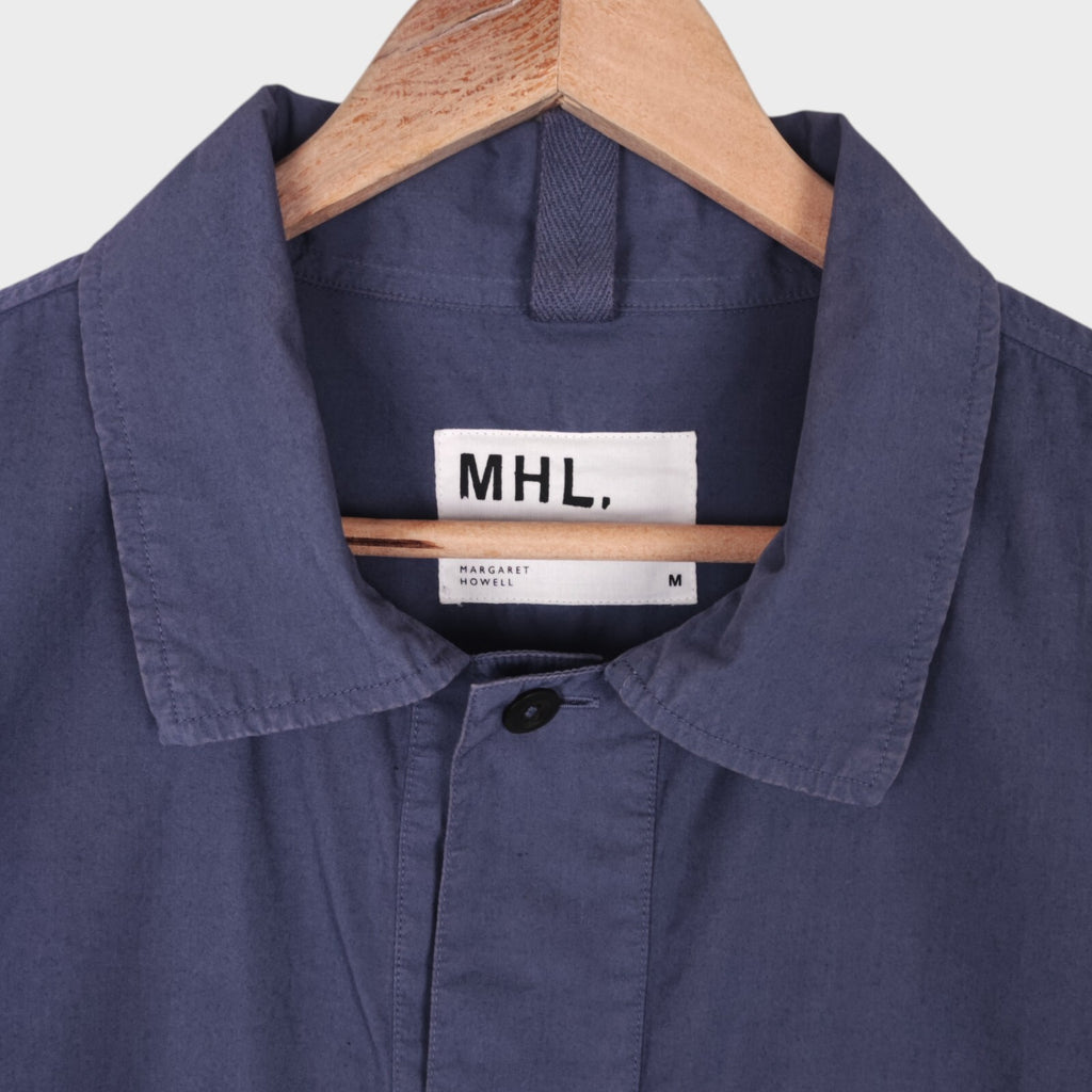 MHL MARGARET HOWELL Men's Blue Cotton Boxy Fit Pullover Shirt