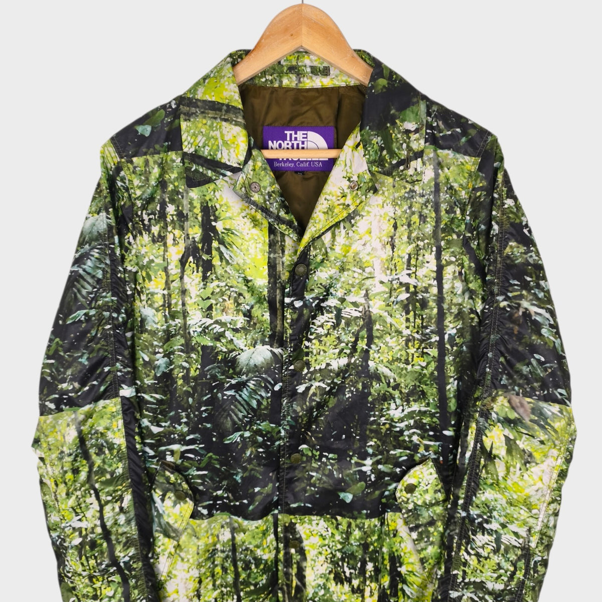 THE NORTH FACE PURPLE LABEL Men's Forest Print Lightweight Waterproof Rain Coat