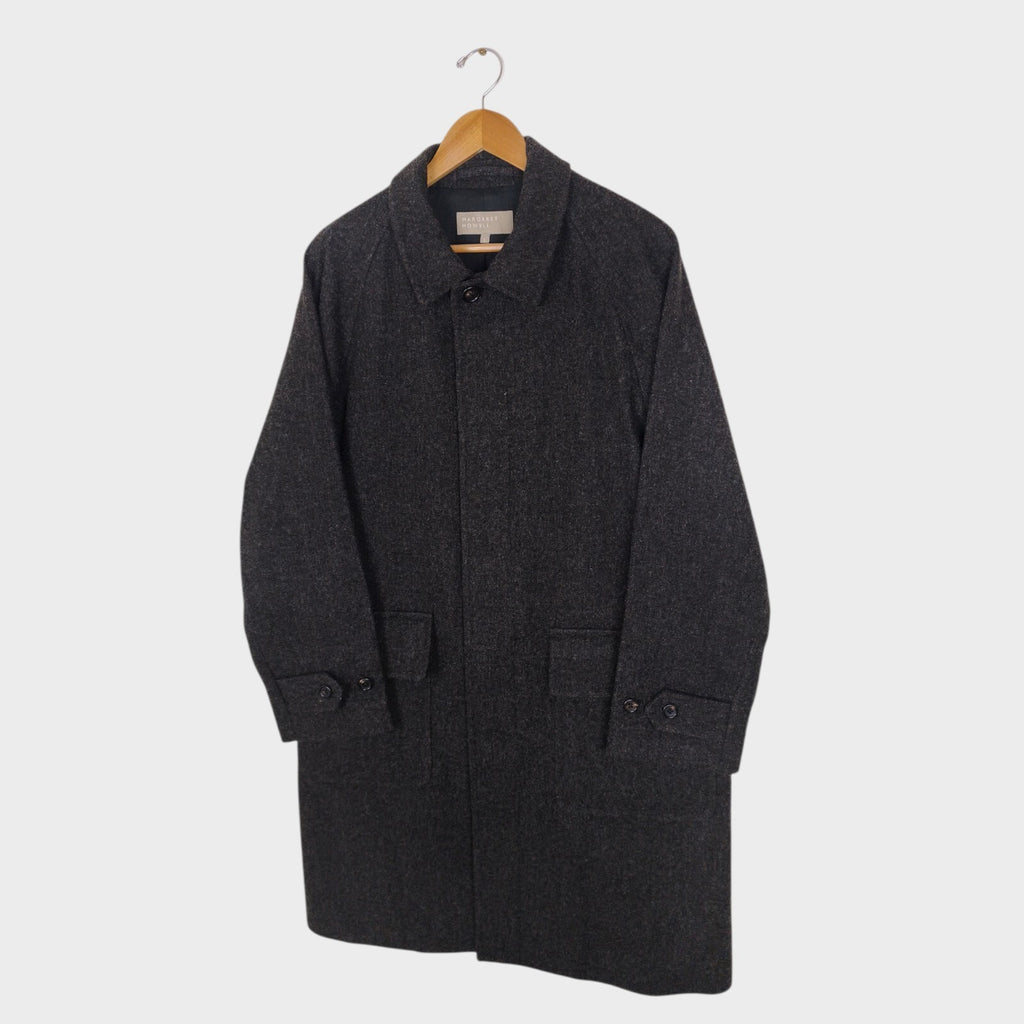 MARGARET HOWELL Men's Dark Grey 100% Wool Raglan Coat