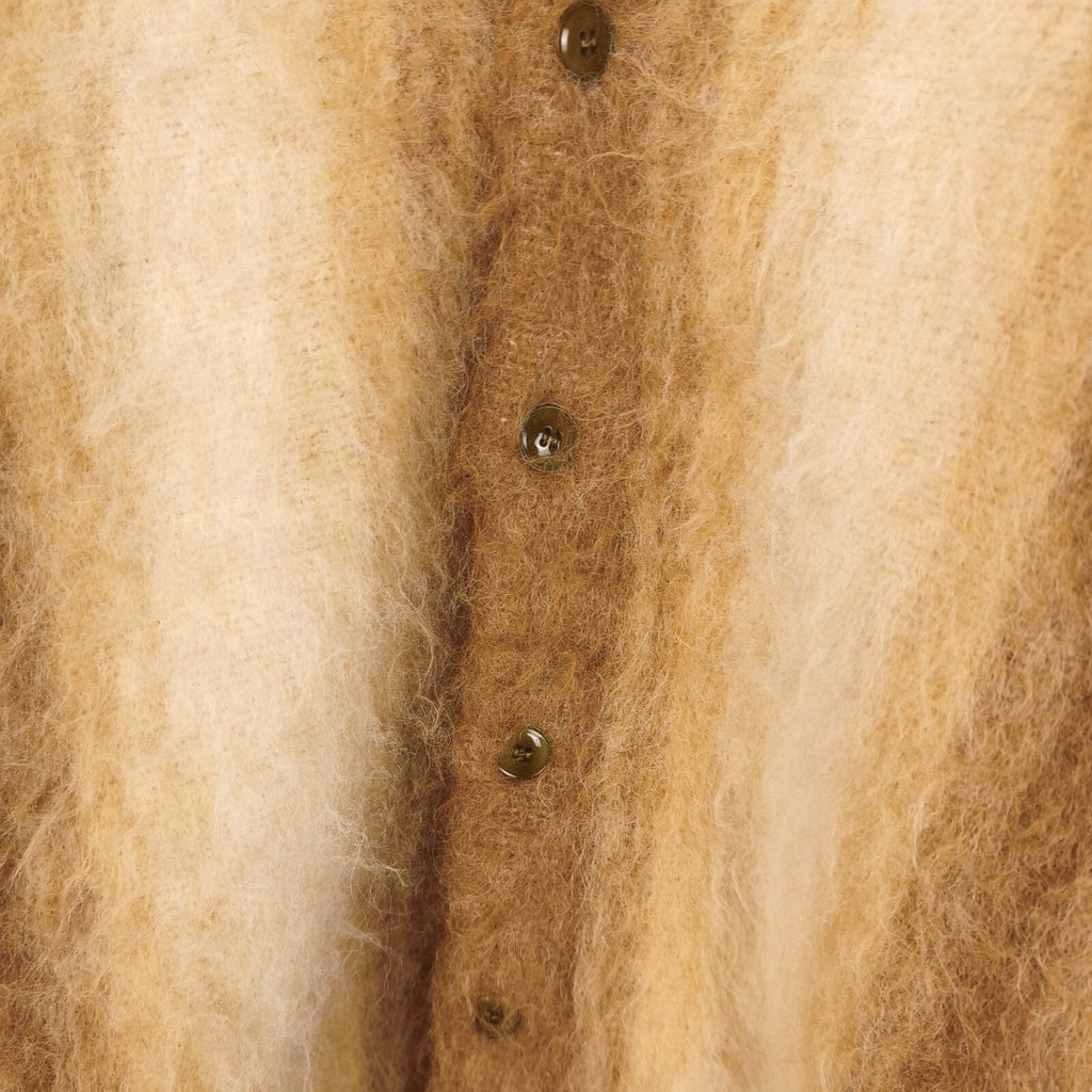 UNIFORM BRIDGE Men's Striped Shaggy Grunge Relaxed Fit Cardigan