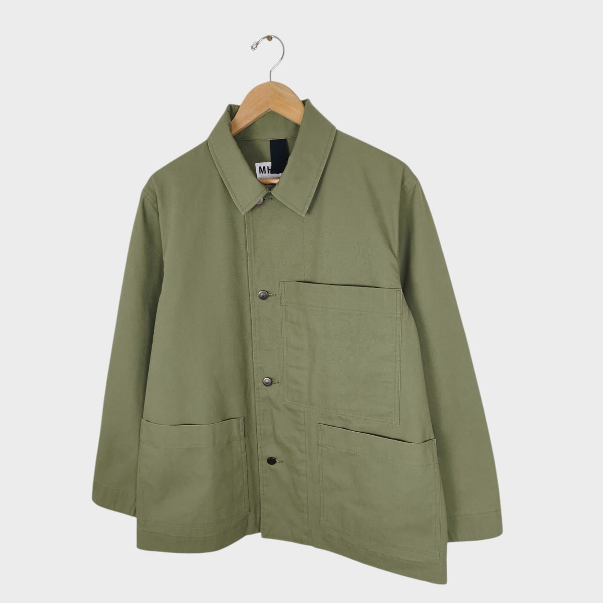 MHL MARGARET HOWELL Men's Light Green Heavyweight Cotton Chore Jacket