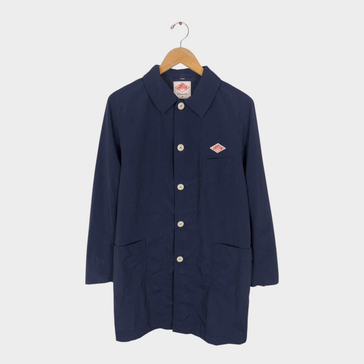 DANTON x BEAMS Men's Made in Japan Navy Blue Nylon Coat Jacket