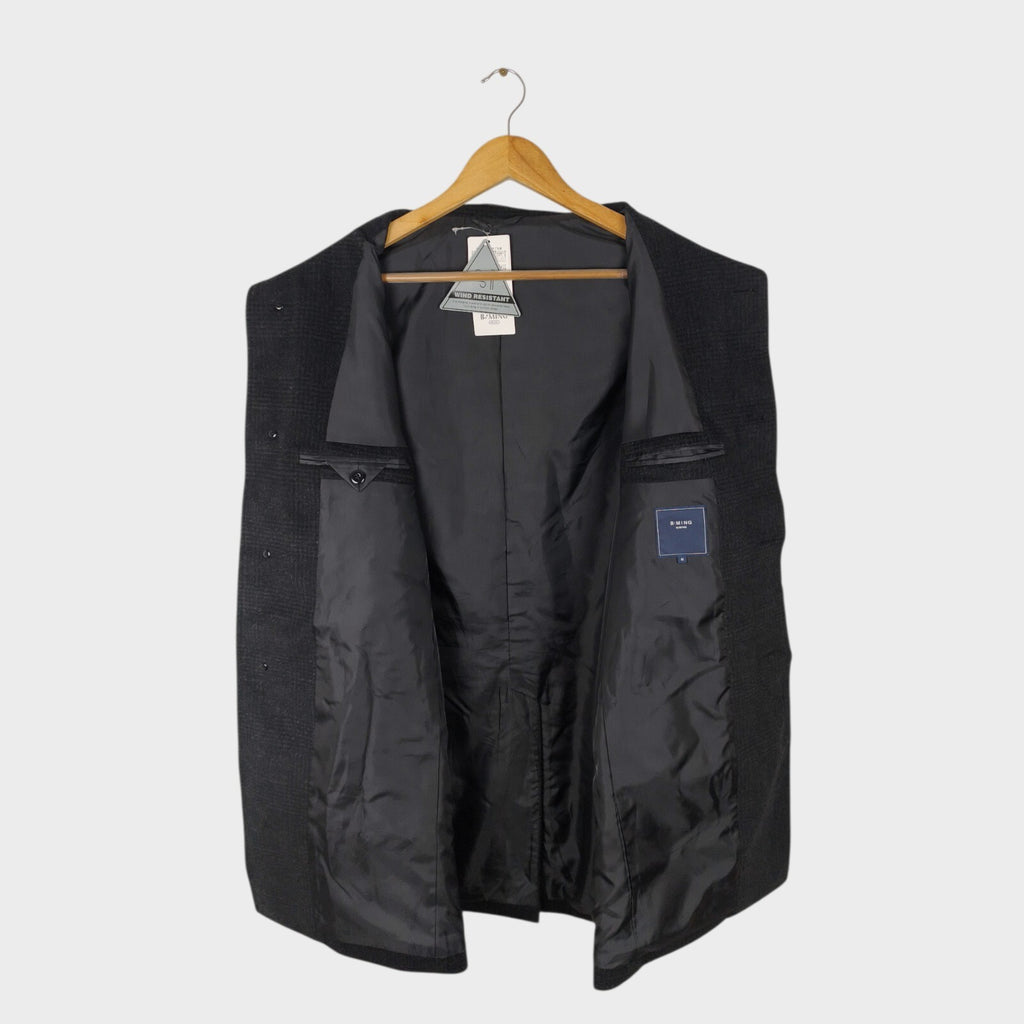 BEAMS B:MING Men's Windproof Stand Collar Tasmania Wool Blend Coat