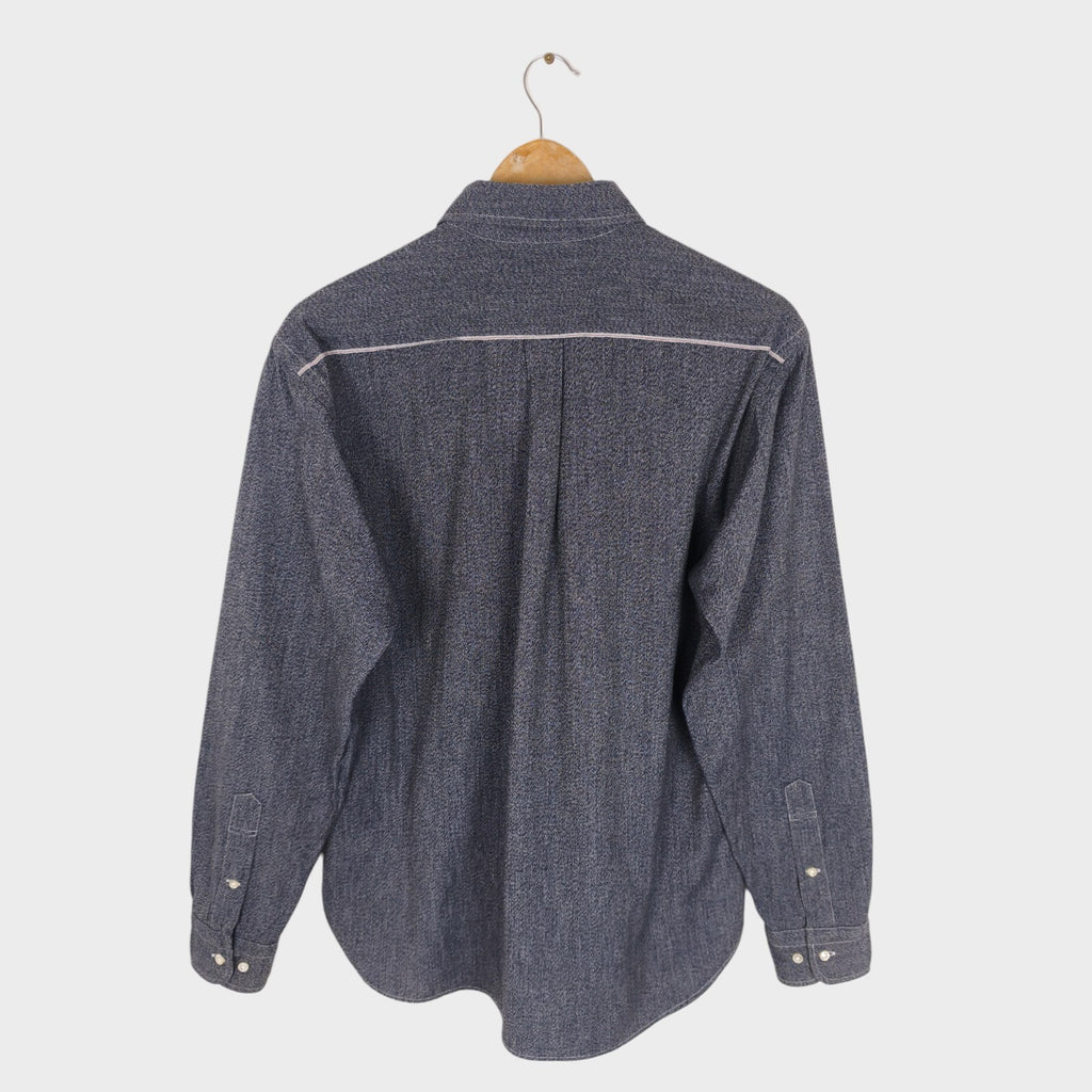SUGAR CANE Men's Made in Japan Dark Blue Melange Work Shirt