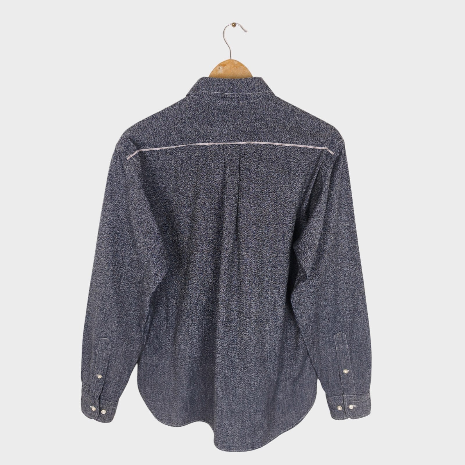 SUGAR CANE Men's Made in Japan Dark Blue Melange Work Shirt
