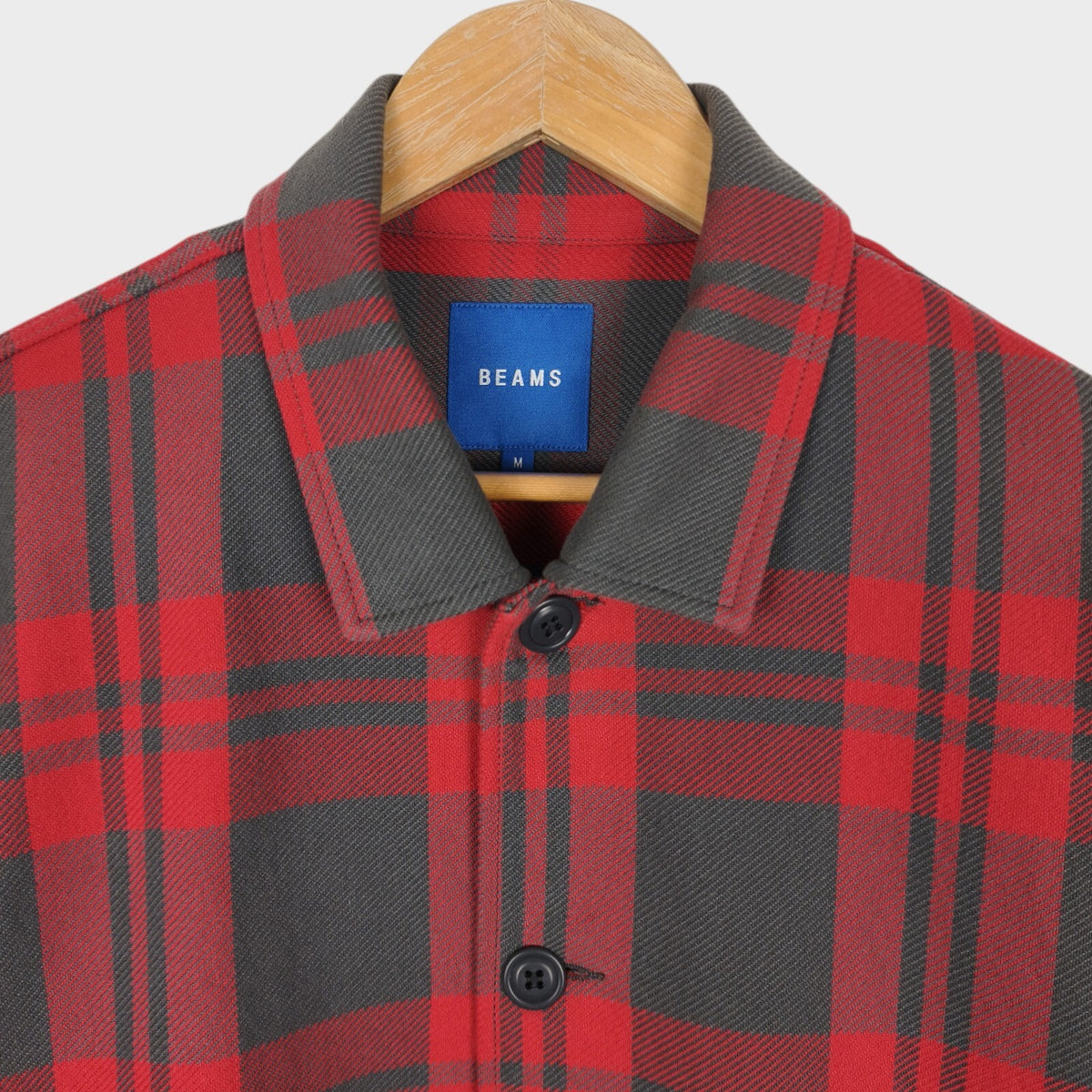 BEAMS Men's Oversized Fit Heayweight Soft Twill Mackinaw Jacket