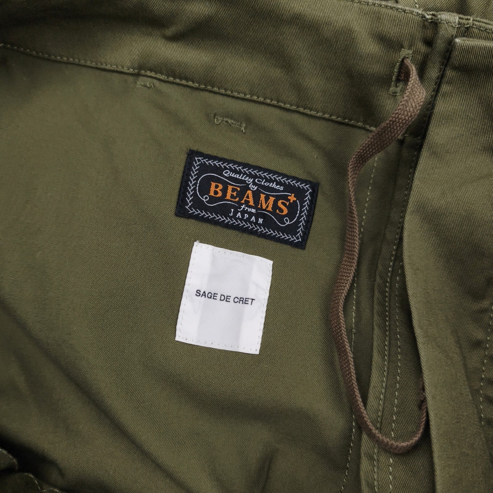 SAGE DE CRET x BEAMS PLUS Men's Green Cargo Trousers