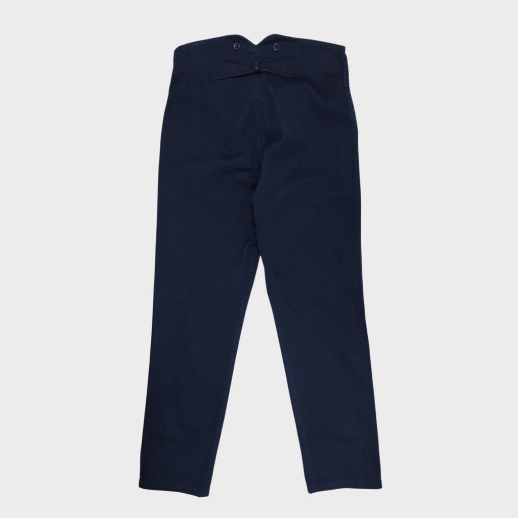 OLD TOWN Men's Made in England Navy Blue Cotton Twill Trousers