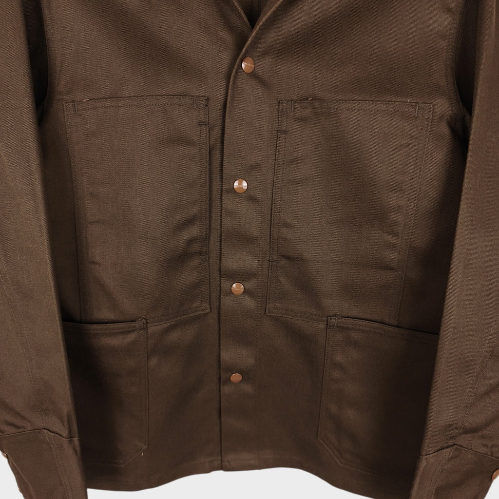 SASSAFRAS Men's Made in Japan Brown Transplant Chore Jacket