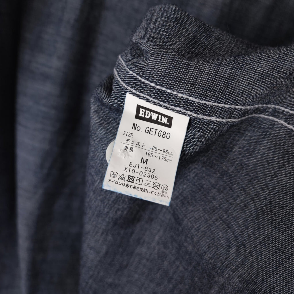 EDWIN Japan Men's Relaxed Fit Blue Denim Utility Overshirt